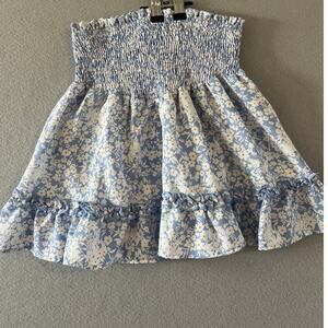 Privy Blue Floral Mini Skirt